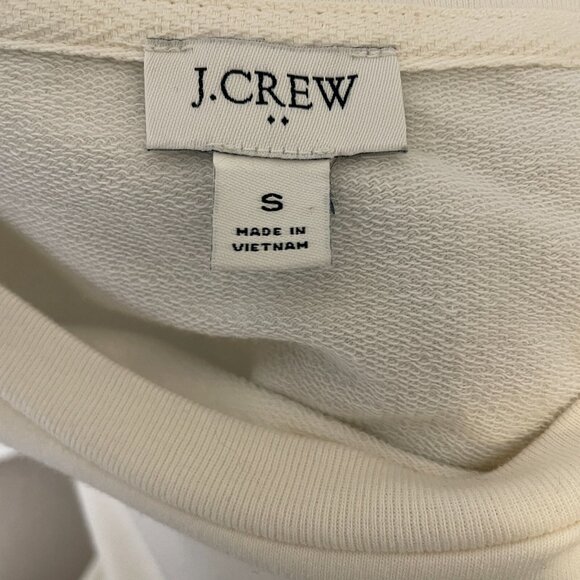 J.CREW Sweatshirt Womens Small Ivory Flutter Long Sleeve Round Neck Pullover - Picture 15 of 16